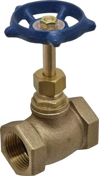 Legend Valve - 3/4" Pipe, FNPT Ends, Brass Rising Stem Globe Valve - Bronze Disc, Bolted Bonnet, 200 psi WOG, 125 psi WSP, Class 125 - Eagle Tool & Supply