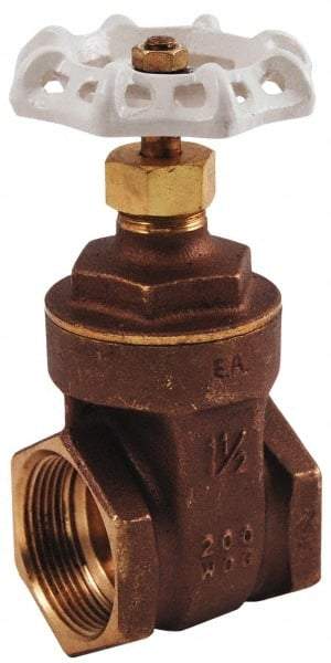 Legend Valve - 3/4" Pipe, Class 200, FNPT x FNPT Brass Solid Wedge Gate Valve - 200 WOG, 1 WSP, Bolted Bonnet, For Use with Potable Water Applications - Eagle Tool & Supply