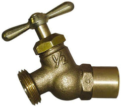 Legend Valve - 3/4" Pipe, 125 psi WOG Rating, Brass Hose Bibb, Stop Valve - T Handle, MGHT End Connections, Use with Potable Water Applications - Eagle Tool & Supply