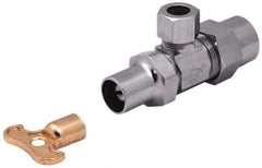 Legend Valve - NPT 1/2 Inlet, 110 Max psi, Chrome Finish, Rubber Water Supply Stop Valve - 3/8 Compression Outlet, Angle, Silver Handle, For Use with Potable Water Applications - Eagle Tool & Supply