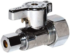 Legend Valve - NPT 1/2 Inlet, 125 Max psi, Chrome Finish, Carbon Steel Water Supply Stop Valve - 1/2 Compression Outlet, Angle, Silver Handle, For Use with Potable Water Applications - Eagle Tool & Supply