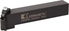 Kennametal - CRGP, Right Hand Cut, 45° Lead Angle, 1" Shank Height x 1" Shank Width, Neutral Rake Indexable Turning Toolholder - 6" OAL, R..V23 Insert Compatibility, Series V-Bottom Round - Eagle Tool & Supply