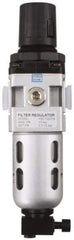 PRO-SOURCE - 1/2" NPT Port Standard 1 Piece Filter/Regulator FRL Unit - Polycarbonate Bowl, 106 SCFM, 145 Max psi, 112" High, Automatic Drain - Eagle Tool & Supply