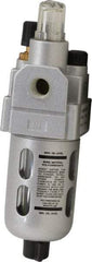 PRO-SOURCE - 1/8" NPT, 145 Max psi Miniature Modular Lubricator - Polycarbonate Bowl with Metal Guard, with Sight Glass, Cast Aluminum Body, 16 CFM, 140°F Max Temp, 1.57" Wide x 5.31" High - Eagle Tool & Supply