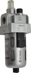 PRO-SOURCE - 3/8" NPT, 145 Max psi Intermediate Modular Lubricator - Polycarbonate Bowl with Metal Guard, with Sight Glass, Cast Aluminum Body, 106 CFM, 140°F Max Temp, 2.16" Wide x 6.18" High - Eagle Tool & Supply