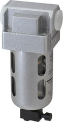 PRO-SOURCE - 3/8" Port, 5.51" High x 2.16" Wide, Intermediate FRL Filter with Polycarbonate Bowl & Manual Drain - 80 SCFM, 145 Max psi, 140°F Max, Modular Connection, Bowl Guard, 1.08 oz Bowl Capacity - Eagle Tool & Supply