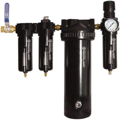 PRO-SOURCE - 25 CFM at 100 psi Inlet, 5 Stage Heavy-Duty Desiccant Dryer - 1/2" NPT Inlet/Outlet x 15" Long x 5-1/2" Wide x 16" High - Eagle Tool & Supply