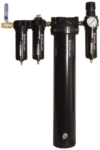 PRO-SOURCE - 30 CFM at 100 psi Inlet, 5 Stage Heavy-Duty Desiccant Dryer - 1/2" NPT Inlet/Outlet x 15" Long x 5-1/2" Wide x 26-1/2" High - Eagle Tool & Supply