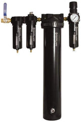 PRO-SOURCE - 30 CFM at 100 psi Inlet, 5 Stage Heavy-Duty Desiccant Dryer - 1/2" NPT Inlet/Outlet x 15" Long x 5-1/2" Wide x 26-1/2" High - Eagle Tool & Supply