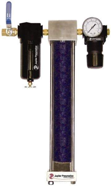 PRO-SOURCE - 1/2" NPT Port 3 Piece Filter-Desiccant Dryer-Regulator FRL Unit - Zinc Bowl, 30 SCFM, 120 Max psi, 17" High, Manual Drain - Eagle Tool & Supply