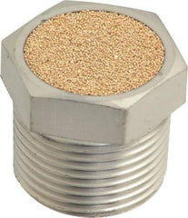 PRO-SOURCE - 3/4 Male NPT, 1-1/16" Hex, 1" OAL, Breather Vent - 150 Max psi, Bronze - Eagle Tool & Supply