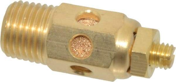 PRO-SOURCE - 1/4 Male NPT, 9/16" Hex, 1-9/16" OAL, Speed Control Muffler - 300 Max psi, 30 CFM, Brass - Eagle Tool & Supply