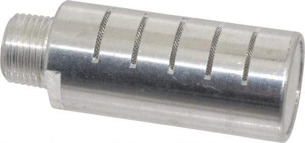 PRO-SOURCE - 1/2 Male NPT, 1" Hex, 3-1/4" OAL, Muffler - 300 Max psi, 60 CFM, Aluminum - Eagle Tool & Supply