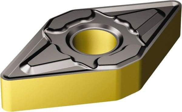 Sandvik Coromant - DNMG432 KM Grade 3210 Carbide Turning Insert - TiCN/AI2O3/TiN Finish, 55° Diamond, 1/2" Inscr Circle, 3/16" Thick, 1/32" Corner Radius - Eagle Tool & Supply