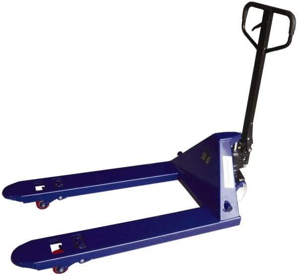 Value Collection - 4,400 Lb Capacity, 6-1/2" Lift Economy Low-Profile Pallet Truck - 2" Min Lift Height, 48" Fork Length x 27" Fork Width, 27" Overall Width - Eagle Tool & Supply
