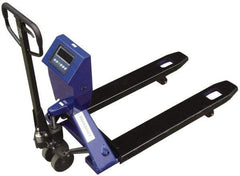 Value Collection - 4,400 Lb Capacity, 7" Lift Scale Pallet Truck - 3" Min Lift Height, 45-1/4" Fork Length x 27" Fork Width, 27-3/4" Overall Width - Eagle Tool & Supply