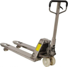 Value Collection - 4,400 Lb Capacity, 7-1/2" Lift Stainless Steel Pallet Truck - 3" Min Lift Height, 48" Fork Length x 21" Fork Width, 21" Overall Width - Eagle Tool & Supply