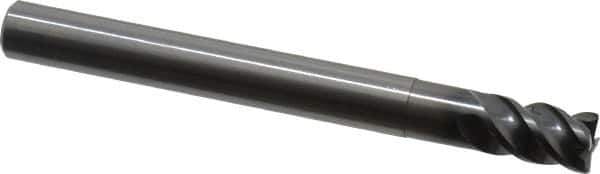 OSG - 10mm, 4 Flute, Single End, Solid Carbide, 0.5mm Corner Radius End Mill - 100mm OAL, 45° Helix, 15mm LOC, 30mm Extended Reach - Eagle Tool & Supply
