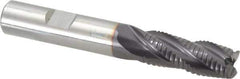 Guhring - 1/2" Diam, Fine Pitch, 1-1/4" LOC, 4 Flute Solid Carbide Roughing Square End Mill - FIREX Finish, 3-1/2" OAL, 1/2" Shank Diam, Single End, Centercutting - Eagle Tool & Supply