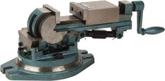 Gibraltar - 3" Jaw Width, 3-1/2" Jaw Opening Capacity, 3-Way Angle Swivel Machine Vise - Manual Operation, 1 Station, 16" Long x 6.3" High x 1-1/4" Deep, Cast Iron - Eagle Tool & Supply