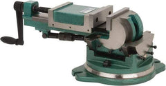 Gibraltar - 5" Jaw Width, 5-23/32" Jaw Opening Capacity, 3-Way Angle Swivel Machine Vise - Manual Operation, 1 Station, 25" Long x 8.46" High x 1-1/2" Deep, Cast Iron - Eagle Tool & Supply