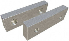 Gibraltar - 6" Wide x 3" High x 2" Thick, Flat/No Step Vise Jaw - Soft, Aluminum, Fixed Jaw, Compatible with 6" Vises - Eagle Tool & Supply