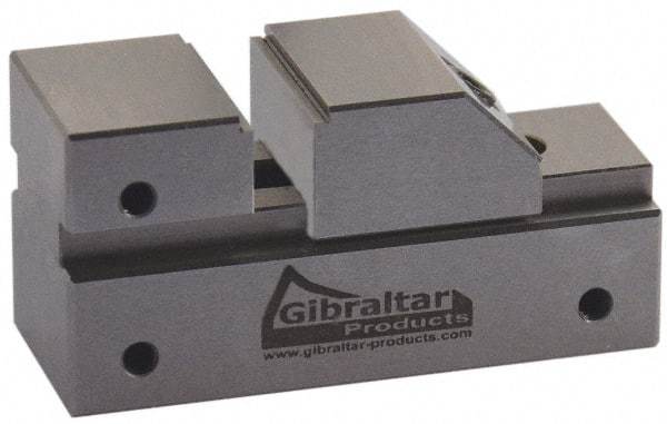 Gibraltar - 1" Jaw Width, 13/16" Jaw Opening Capacity, 3/8" Jaw Height, Toolmaker's Vise - Flat Jaw, 0.005" Parallelism, 0.005" Squareness, 65mm OAL x 1-1/4" OAH - Eagle Tool & Supply