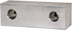 Gibraltar - 6" Wide x 2" High x 2" Thick, Flat/No Step Vise Jaw - Soft, Aluminum, Fixed Jaw, Compatible with 6" Vises - Eagle Tool & Supply