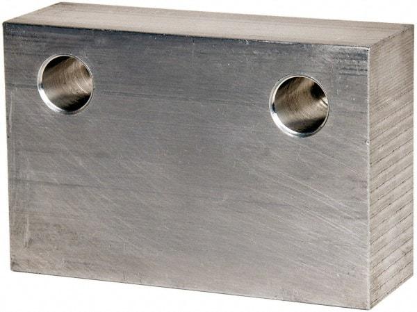 Gibraltar - 6" Wide x 4" High x 2" Thick, Flat/No Step Vise Jaw - Soft, Aluminum, Fixed Jaw, Compatible with 6" Vises - Eagle Tool & Supply