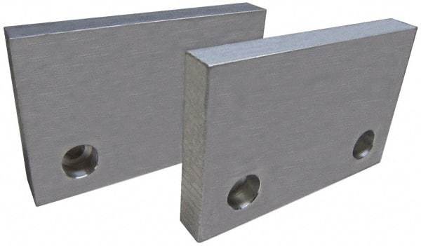 Gibraltar - 6" Wide x 3" High x 3/4" Thick, Flat/No Step Vise Jaw - Soft, Aluminum, Fixed Jaw, Compatible with 6" Vises - Eagle Tool & Supply