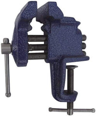 Gibraltar - 3" Jaw Width, 2-1/2" Opening Capacity, 2-5/8" Throat Depth, Cast Iron Stationary Bench Vise - Clamp-On Base Attachment - Eagle Tool & Supply