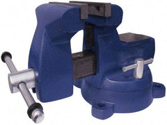 Gibraltar - 5" Jaw Width x 5-1/4" Jaw Opening Capacity, 3-3/4" Throat Depth, Bench & Pipe Combination Vise - 1/4 to 2-1/2" Pipe Capacity, Swivel Base, Bolt Down Attachment, Ductile Iron - Eagle Tool & Supply