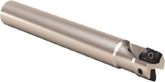 Seco - 25mm Cut Diam, 11mm Max Depth of Cut, 25mm Shank Diam, 170mm OAL, Indexable Square Shoulder End Mill - XO.. 1204 Inserts, Cylindrical Shank, 90° Lead Angle, Through Coolant, Series Super Turbo - Eagle Tool & Supply