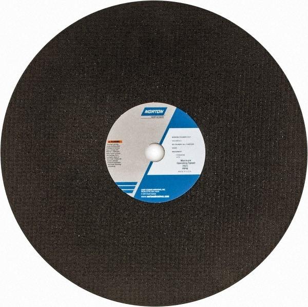 Norton - 16" Zirconia Alumina Cutoff Wheel - 5/32" Thick, 1" Arbor, 3,820 Max RPM, Use with Stationary Grinders - Eagle Tool & Supply