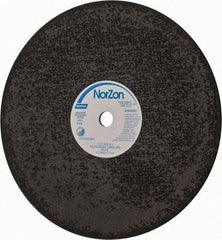 Norton - 16" Zirconia Alumina Cutoff Wheel - 5/32" Thick, 1" Arbor, 3,820 Max RPM, Use with Stationary Grinders - Eagle Tool & Supply