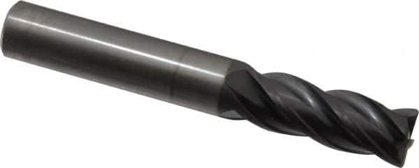 OSG - 1/2", 4 Flute, Solid Carbide, 0.03" Corner Radius End Mill - 3-1/2" OAL, 35° Helix, Right Hand Flute, 1-1/4" LOC, Right Hand Cut - Eagle Tool & Supply