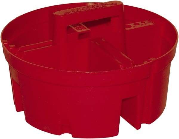 Bucket Boss - Red Plastic Bucket Organizer - 10" Diam x 6" High - Eagle Tool & Supply