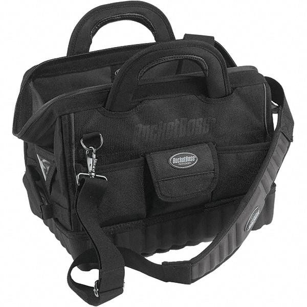 Bucket Boss - 17 Pocket Black Ballistic Polyester Tool Bag - 14" Wide x 10" Deep x 11" High - Eagle Tool & Supply