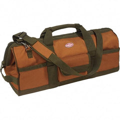 Bucket Boss - 16 Pocket Brown & Green Polyester Tool Bag - 24" Wide x 10" Deep x 10" High - Eagle Tool & Supply