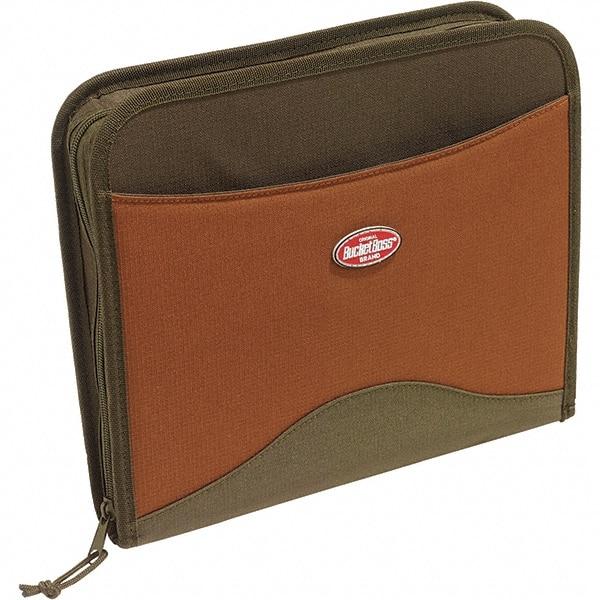 Bucket Boss - 11 Pocket Brown & Green Polyester Contractor's Portfolio - 15" Wide x 4" Deep x 12" High - Eagle Tool & Supply