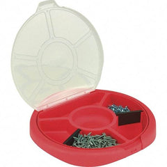 Bucket Boss - 6 Pocket General Purpose Holster - Plastic, Clear Lid/Red, 12-1/2" Wide x 1" High - Eagle Tool & Supply