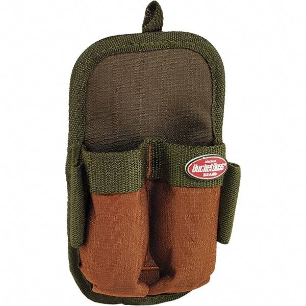 Bucket Boss - 2 Pocket General Purpose Holster - Polyester, Brown & Green - Eagle Tool & Supply