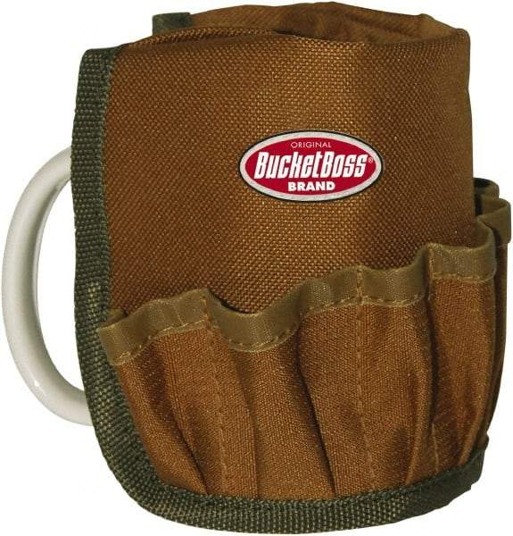 Bucket Boss - 12 Pocket General Purpose Holster - Polyester, Brown & Green - Eagle Tool & Supply