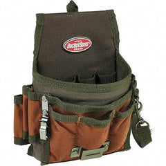 Bucket Boss - 9 Pocket General Purpose Holster - Polyester, Brown & Green - Eagle Tool & Supply