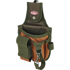 Bucket Boss - Nail & Tool Pouch - 5 Pocket, Brown/Green, Polyester - Eagle Tool & Supply