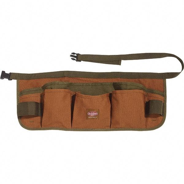 Bucket Boss - 30 to 52" Waist Apron - 13 Pocket, Brown/Green, Canvas - Eagle Tool & Supply