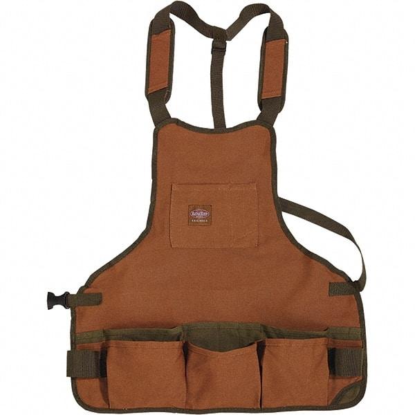 Bucket Boss - 30 to 52" Waist Apron - 16 Pocket, Brown/Green, Canvas - Eagle Tool & Supply