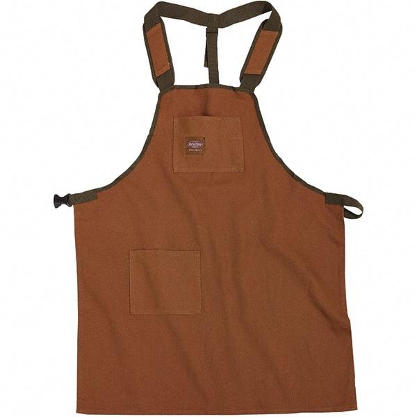 Bucket Boss - 30 to 52" Waist Apron - 2 Pocket, Brown/Green, Canvas - Eagle Tool & Supply