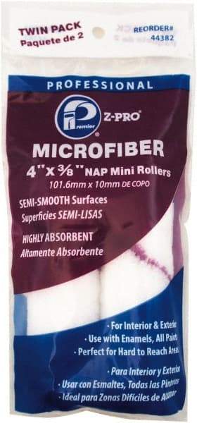 Premier Paint Roller - 3/8" Nap, 4" Wide Paint Mini Roller - Semi-Smooth Texture, Microfiber - Eagle Tool & Supply