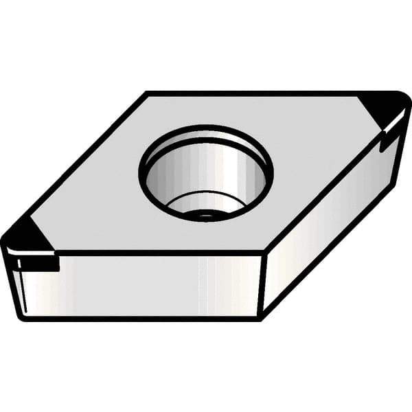 Kennametal - CNGM433 CB1 Grade KBH20 PCBN Turning Insert - Nano-Composite Finish, 80° Diamond, 1/2" Inscr Circle, 3/16" Thick, 3/64" Corner Radius - Eagle Tool & Supply